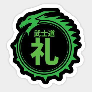 Doc Labs - Dragon / Bushido - Respect (礼) (Green) Sticker